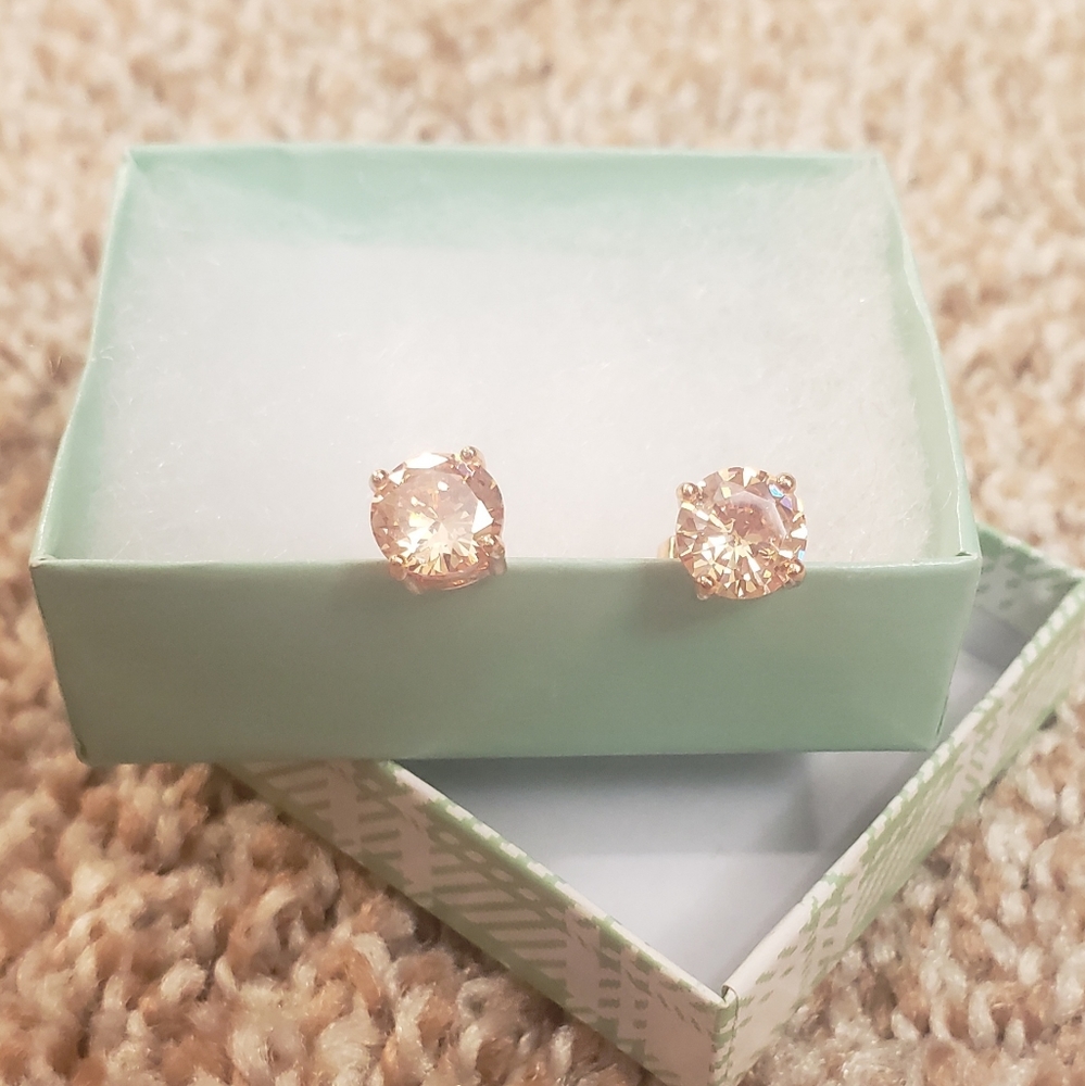 Rose gold cubicZ studs